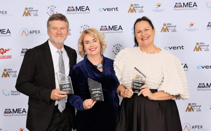 ICMSA team holding MEA National Award trophies